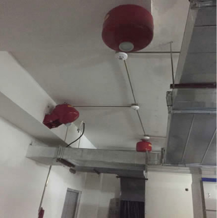 棗莊某高檔小區(qū)配電室安裝國泰科技懸掛式干粉滅火裝置